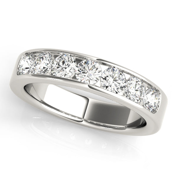18K White Gold 0.14ctw Round Diamond Wedding Band