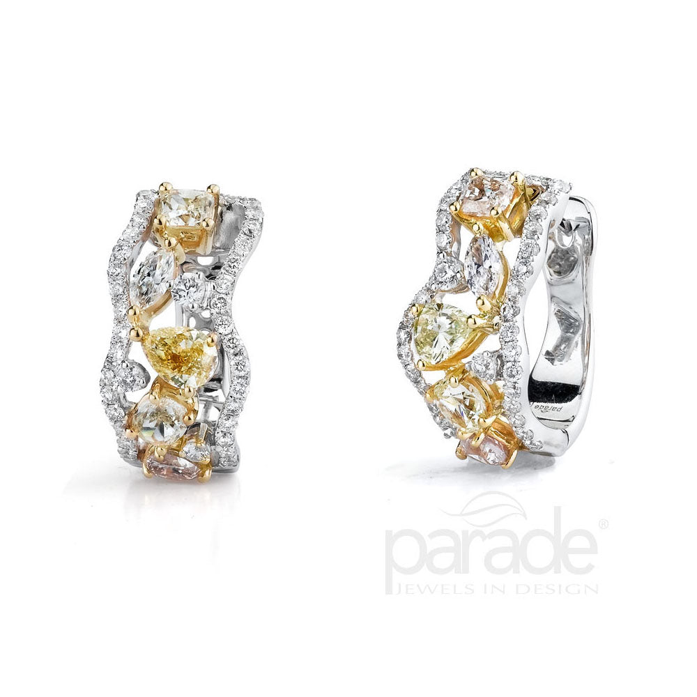 Fancy Color Diamond Hoop Earrings