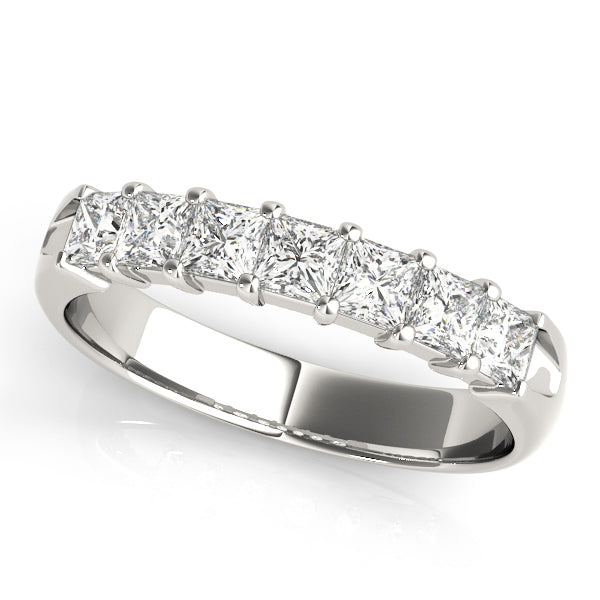 18K White Gold Multi-Diamond Wedding Band