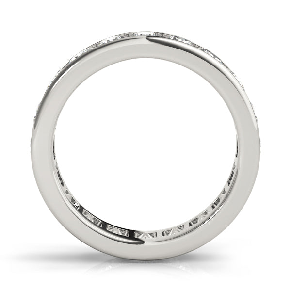 14K White Gold Round Diamond Wedding Band