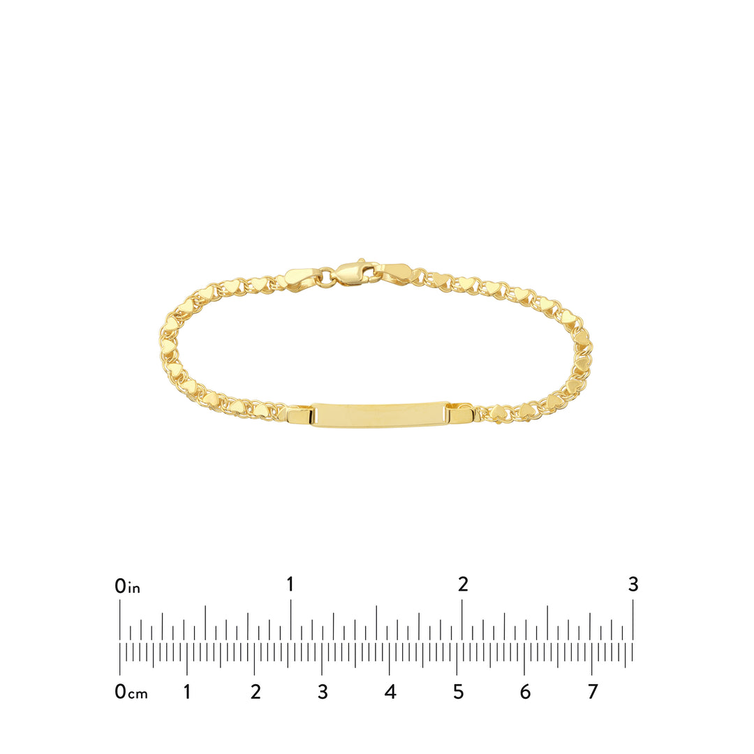 Kids ID Bracelet on Heart Mirror Rope Chain