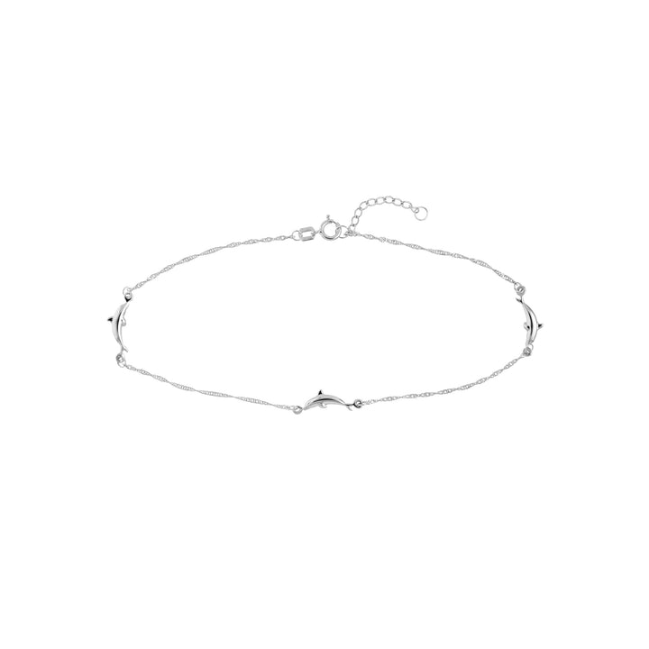 Dolphin Trio Adjustable Anklet