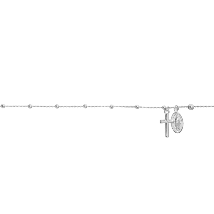 Virgin Mary and Cross Adjustable Anklet