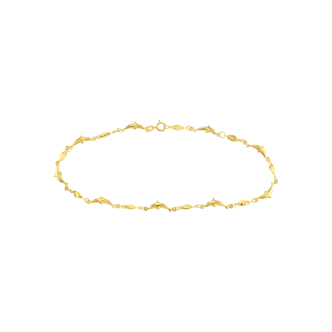 Marquise Twist and Dolphin Adjustable Anklet