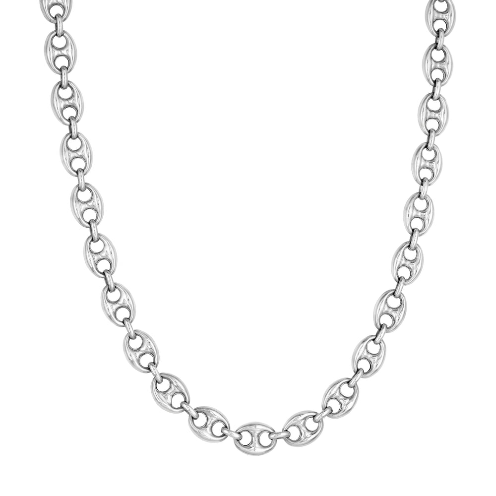 10mm Puff Mariner Chain with Fancy Oval Lobster Lock