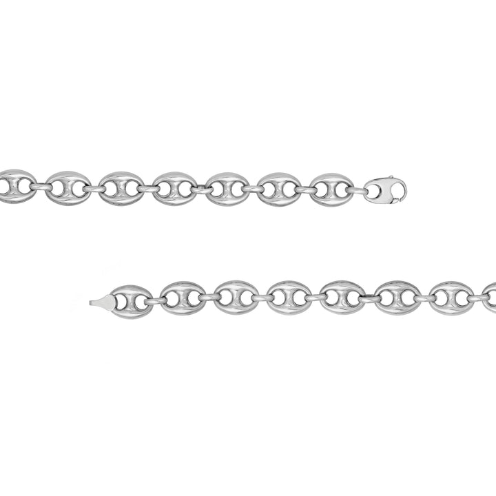10mm Puff Mariner Chain with Fancy Oval Lobster Lock