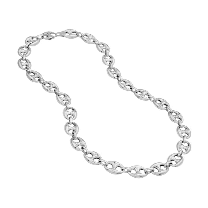 10mm Puff Mariner Chain with Fancy Oval Lobster Lock