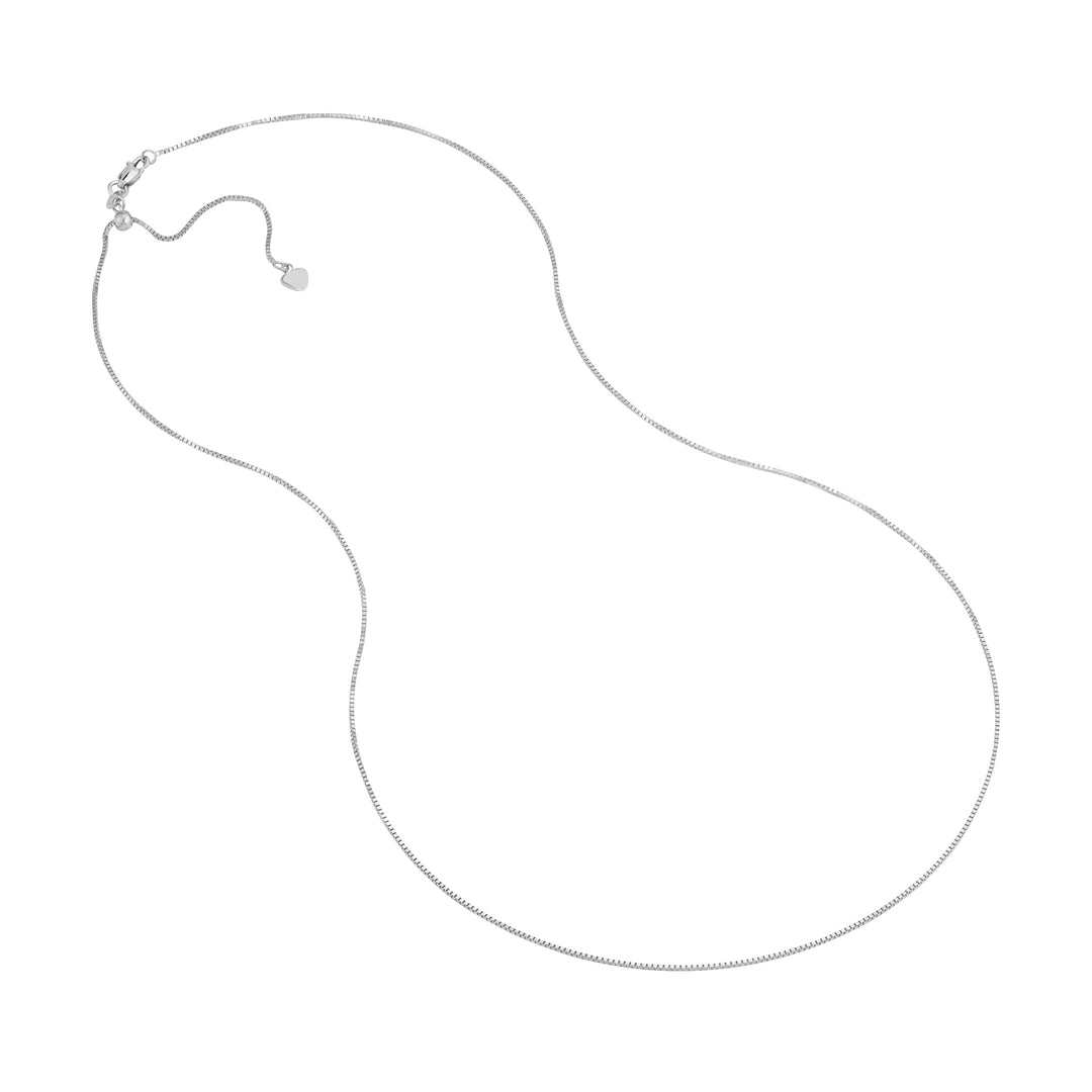 0.8mm Sterling Box Chain w/Slider Bead
