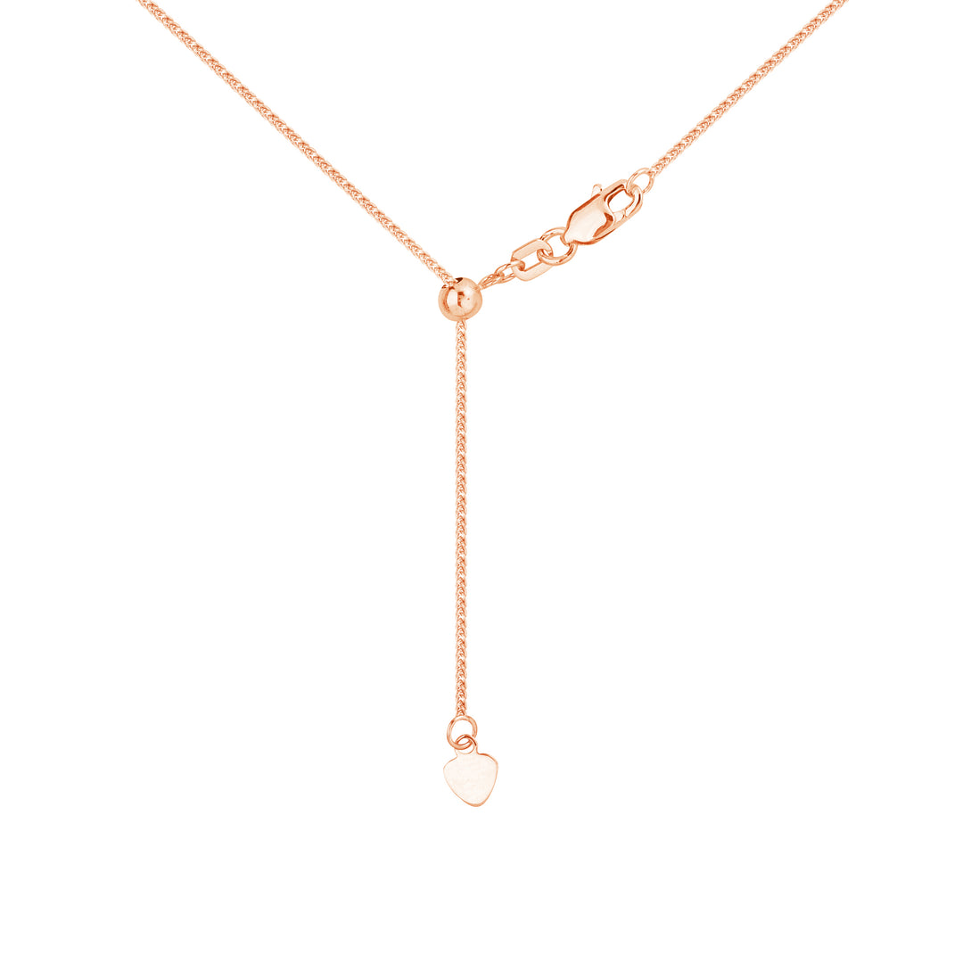 1.25mm Square Wheat Chain with Slider Bead