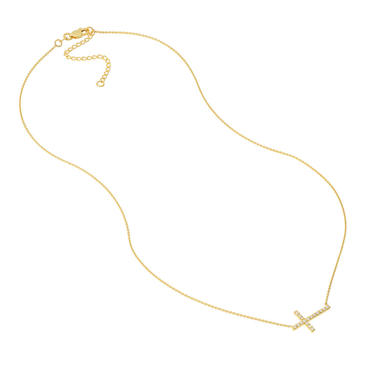 Sideways Cross Necklace with 1/5tcw Diamond