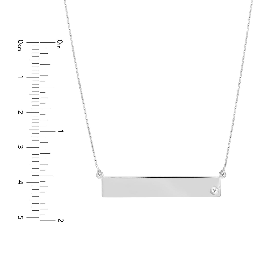 Adjustable 18 Bar Necklace with 2pt Diamond