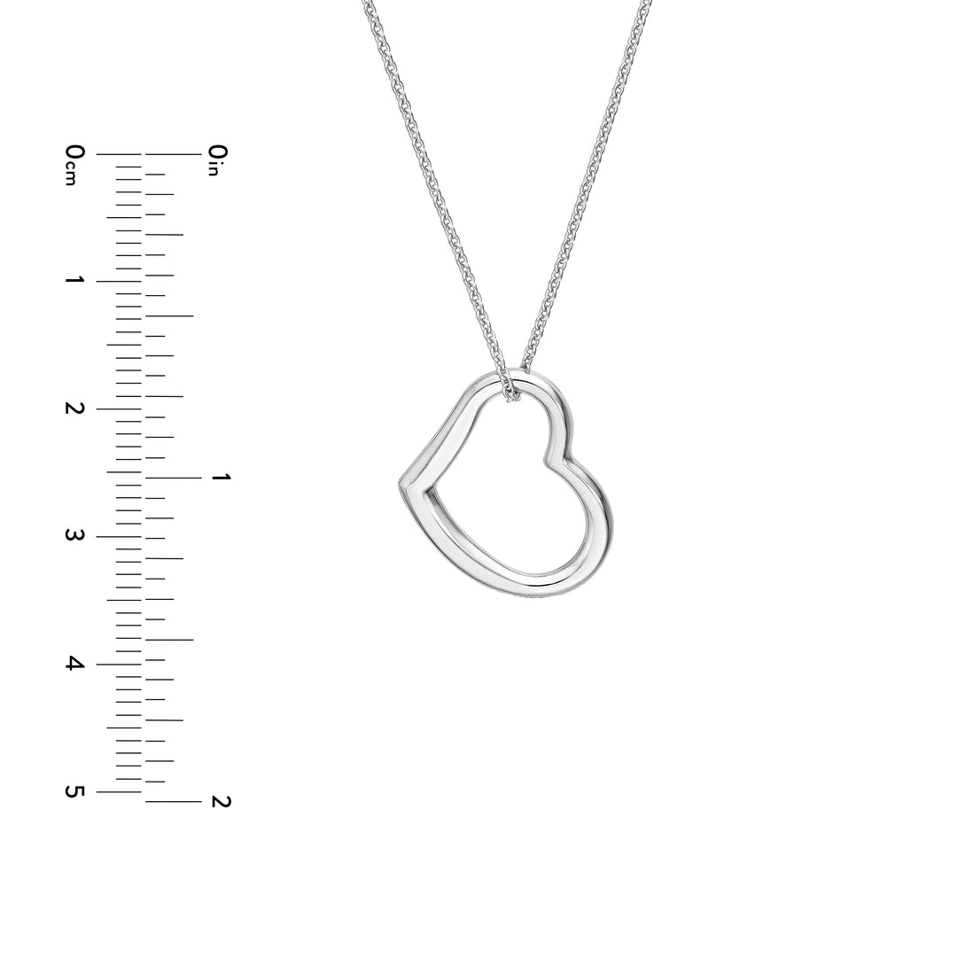 Open Heart Pendant Adjustable Necklace
