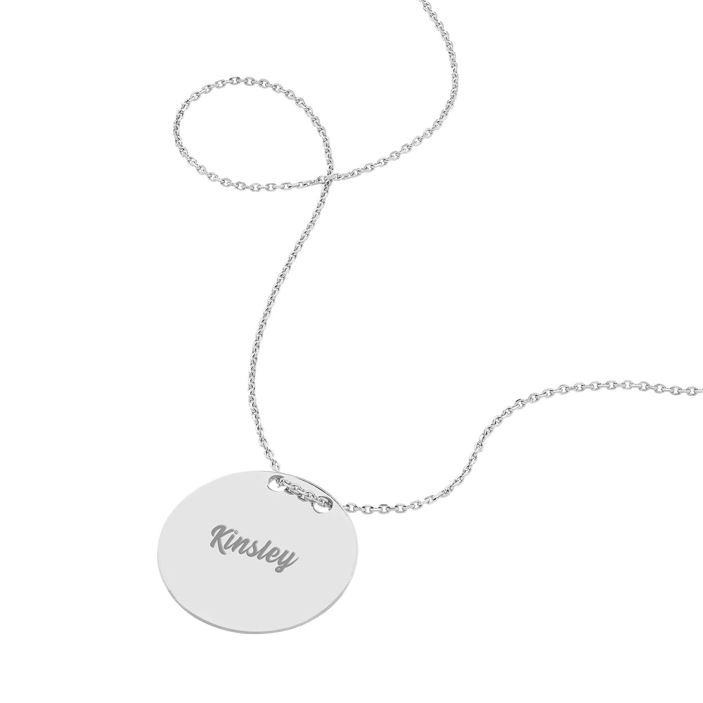 Engravable Circle Plate Adj. Necklace