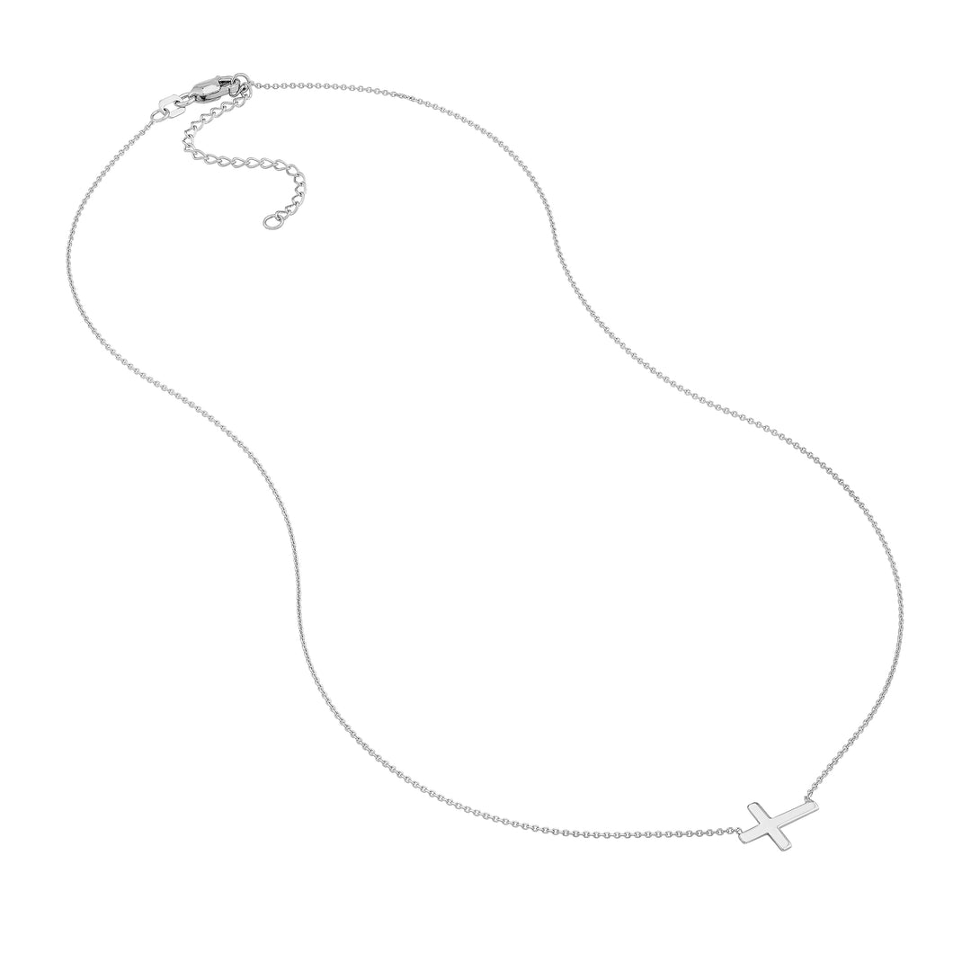 Sideways Mini Cross Adjustable Necklace