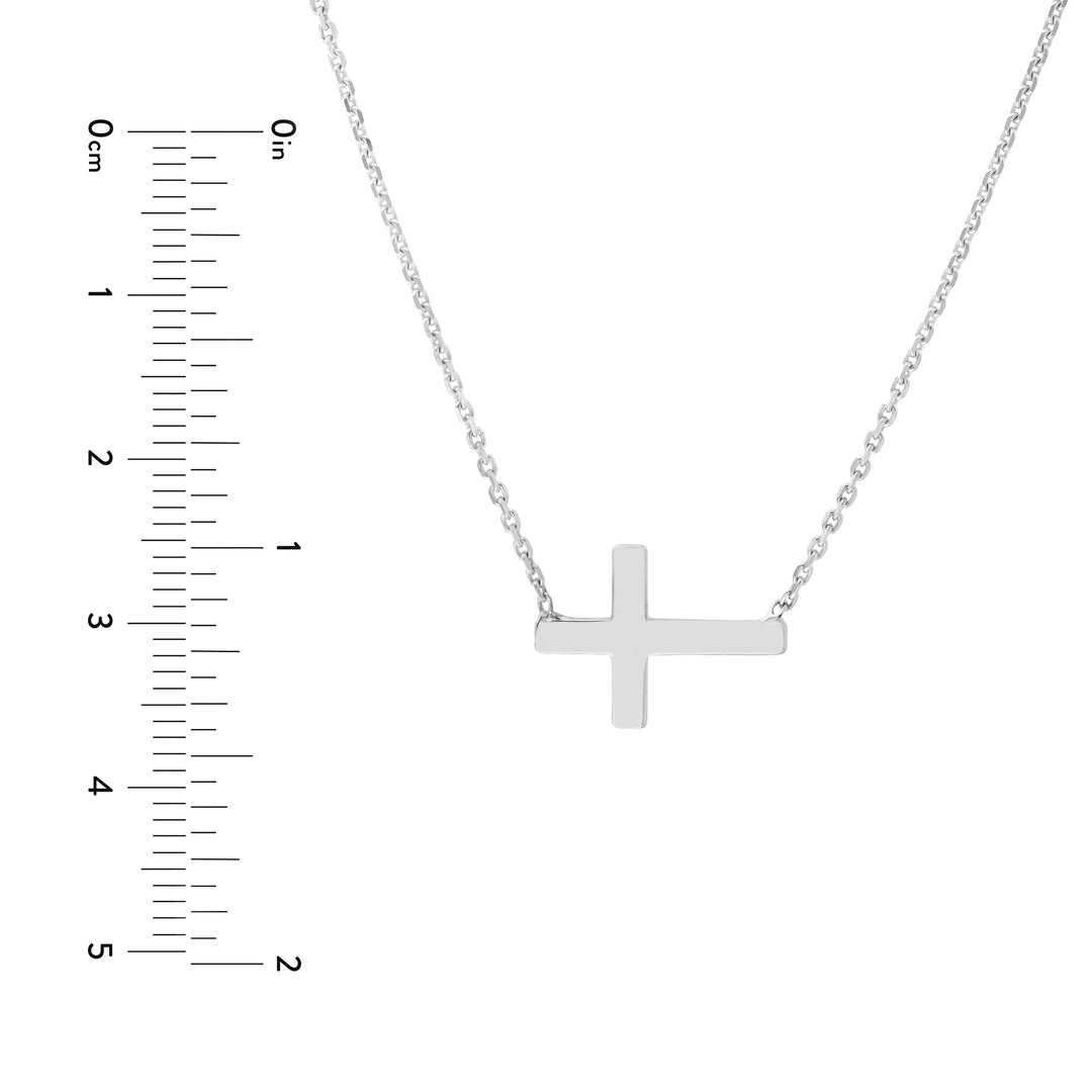 Sideways Mini Cross Adjustable Necklace