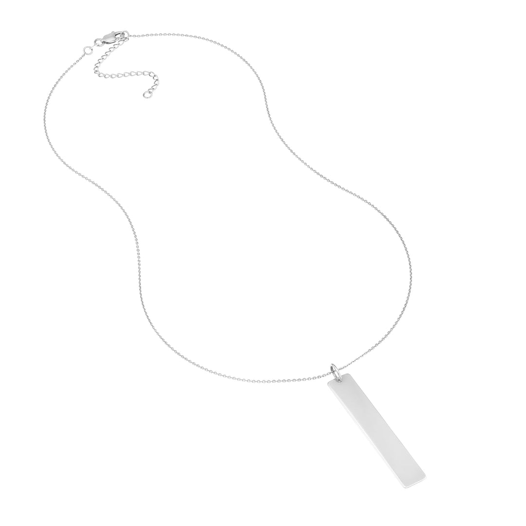 Vertical Engravable Bar Adj. Necklace