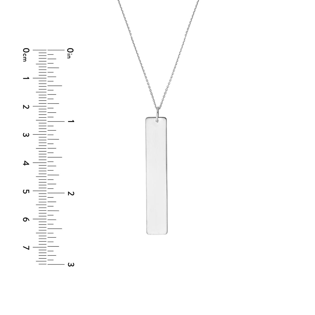 Vertical Engravable Bar Adj. Necklace