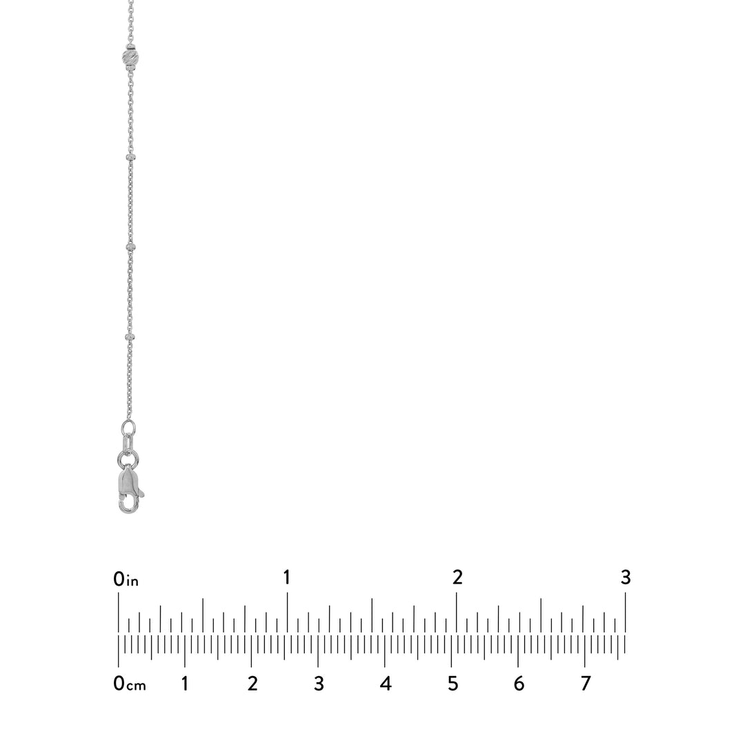 Sterling Silver D/C Bead and Mini Bead Long Necklace