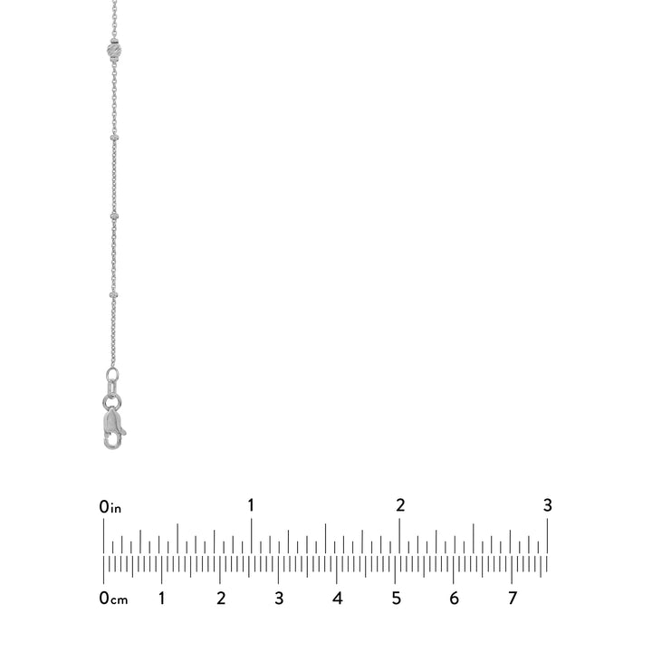 Sterling Silver D/C Bead and Mini Bead Long Necklace