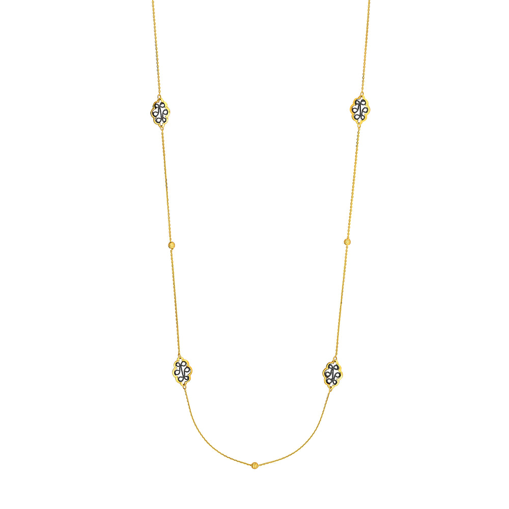 Yellow/Black Filigree Station Long & Lov