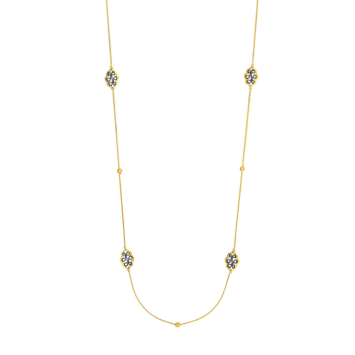 Yellow/Black Filigree Station Long & Lov