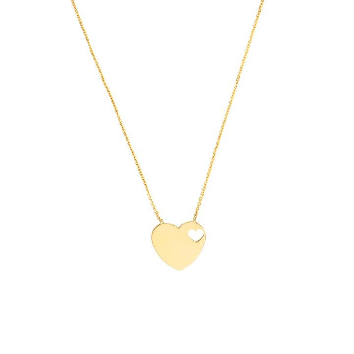 Heart with Cutout Adjustable Necklace