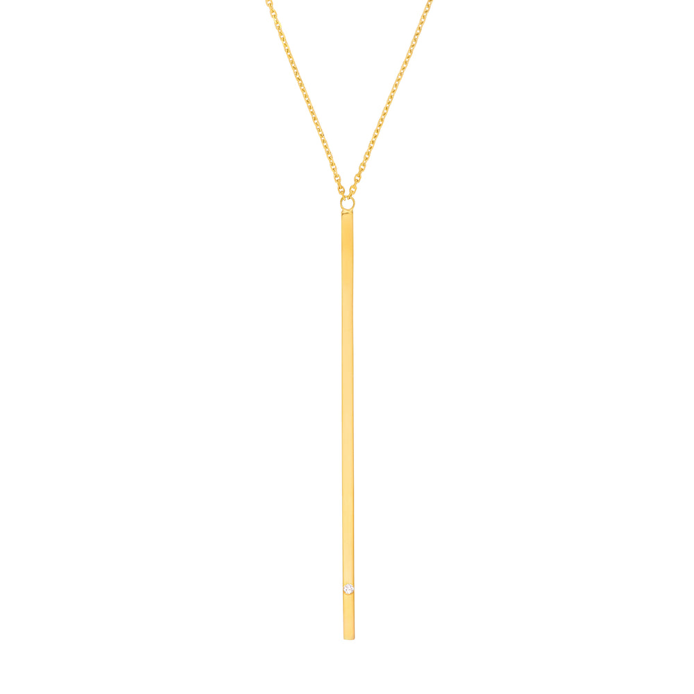 Vertical Bar Necklace with 1/2pt Diamond