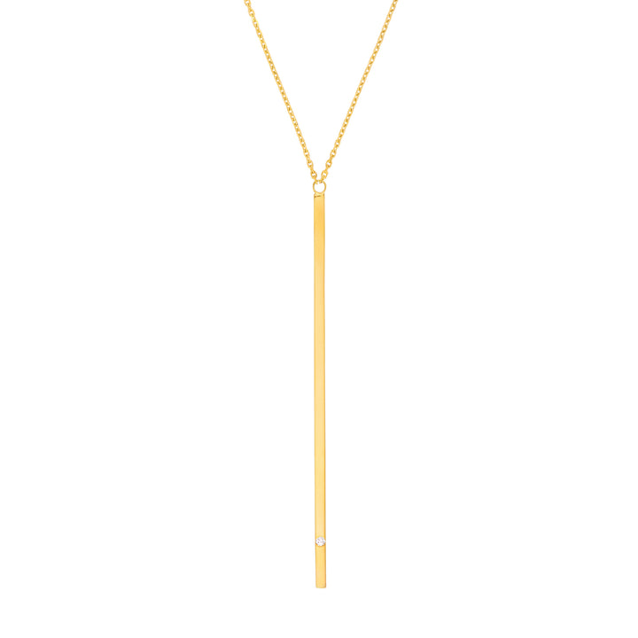 Vertical Bar Necklace with 1/2pt Diamond