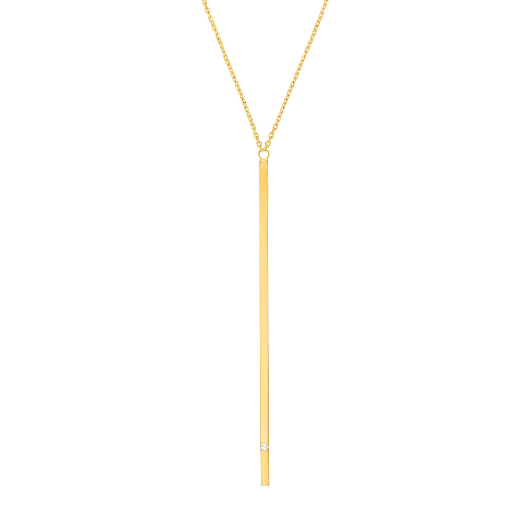 Vertical Bar Necklace with 1/2pt Diamond