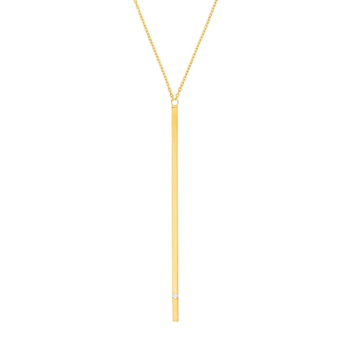 Vertical Bar Necklace with 1/2pt Diamond