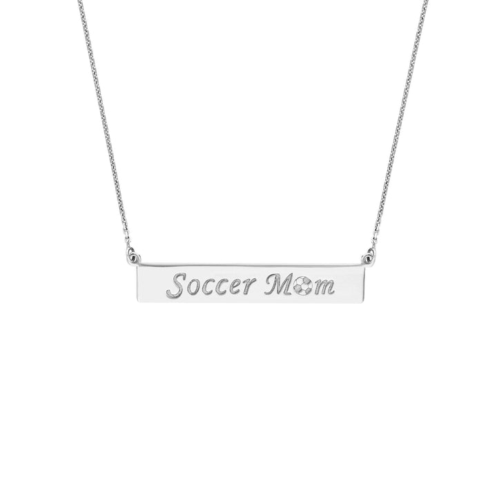 Soccer Mom Bar Necklace in Plated Sterling Silver