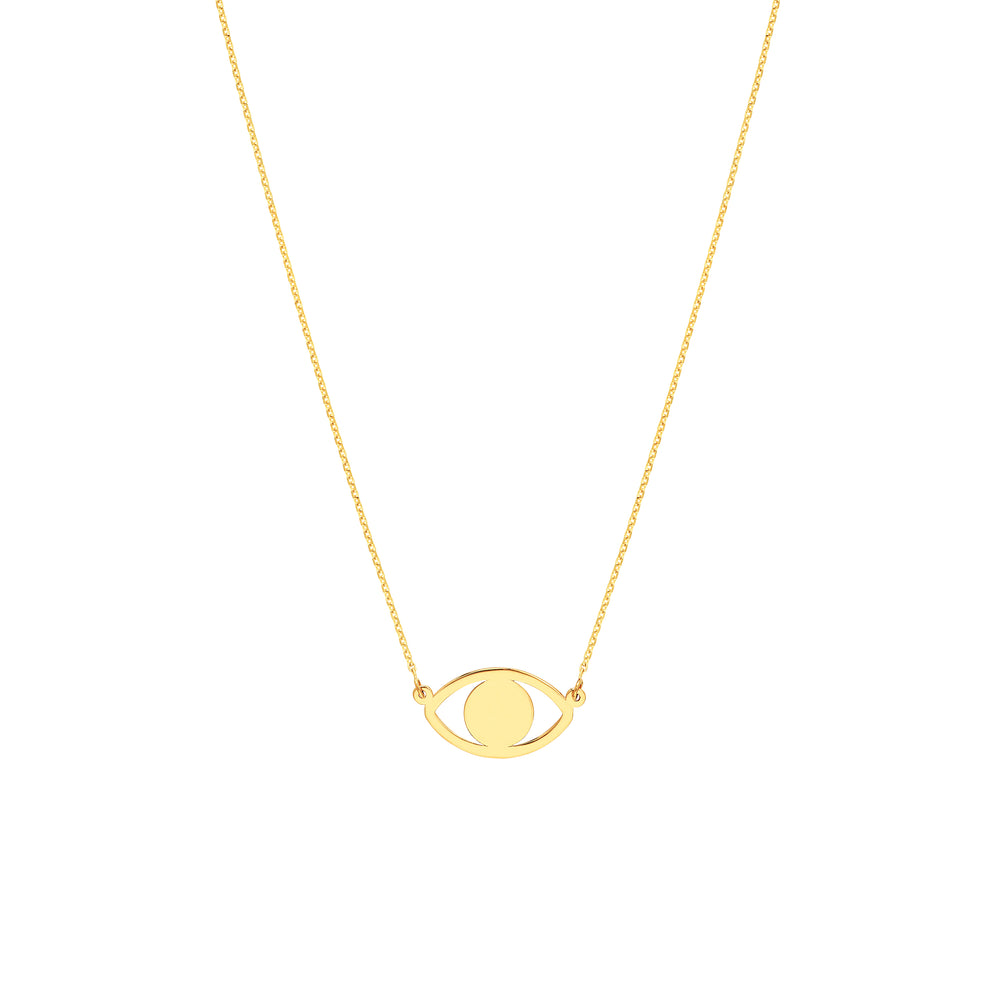 Evil Eye Cutout Adjustable Necklace