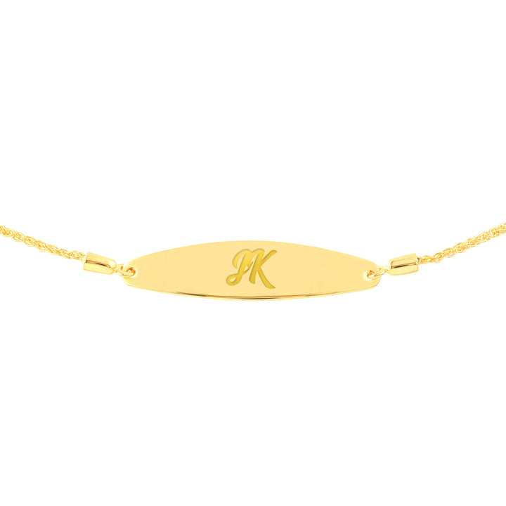 Engravable Initial ID Bar Bolo Bracelet
