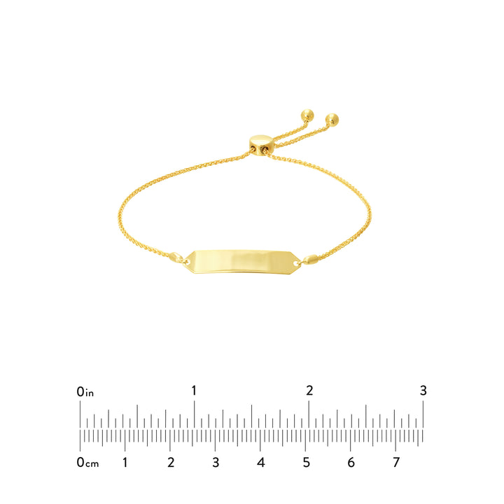 Engravable Hexagon ID Bar Bolo Bracelet
