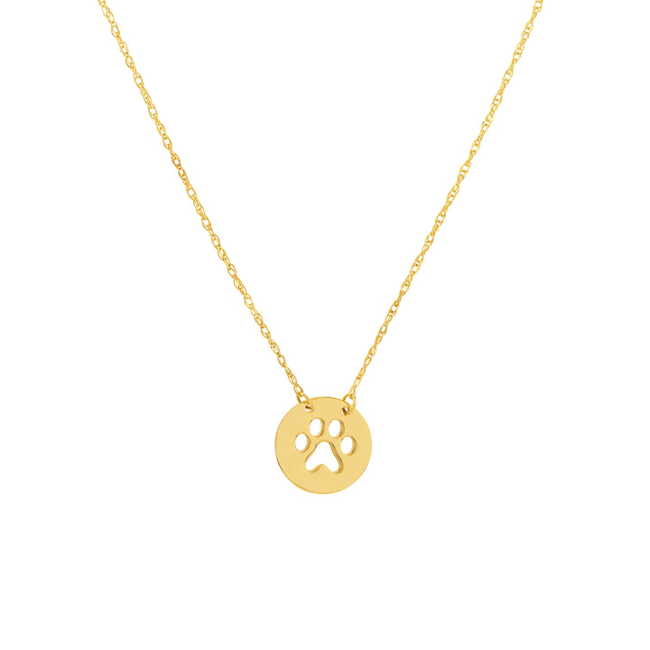 So You Cutout Paw Mini Disc Adj Necklace