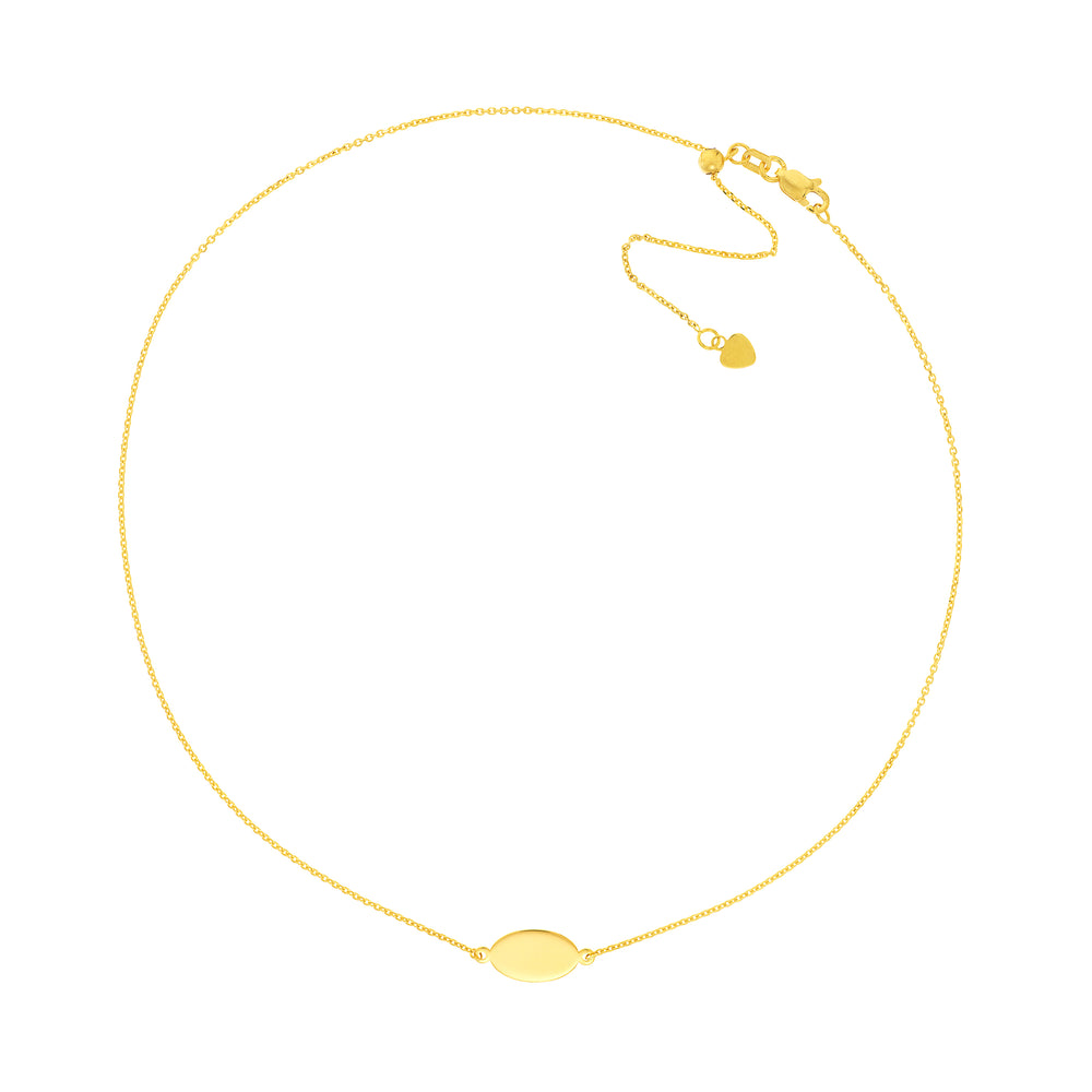 Mini Engravable Oval Plate Adjustable Choker