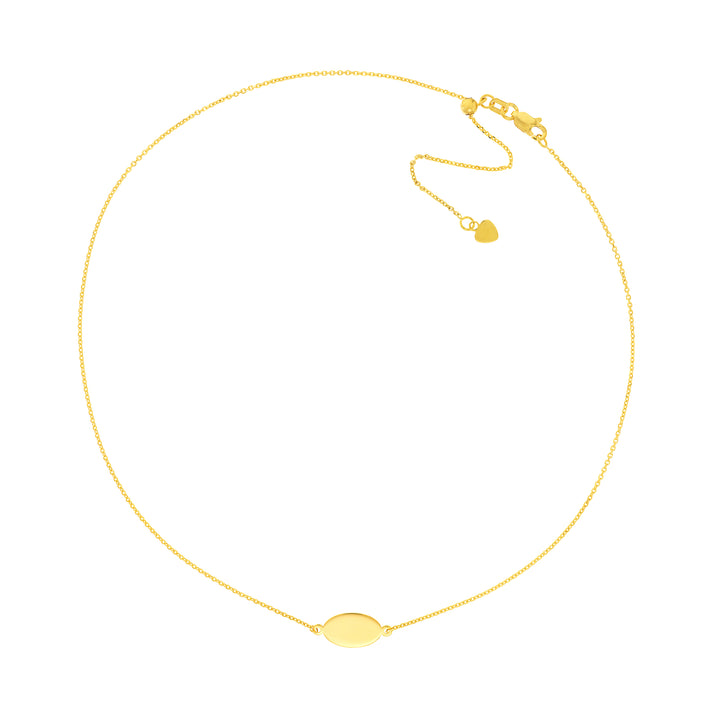 Mini Engravable Oval Plate Adjustable Choker