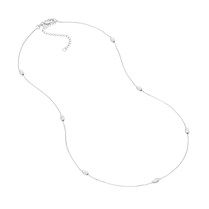 Moon Cut Bead Stations Adjustable Necklace