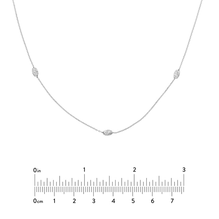 Moon Cut Bead Stations Adjustable Necklace