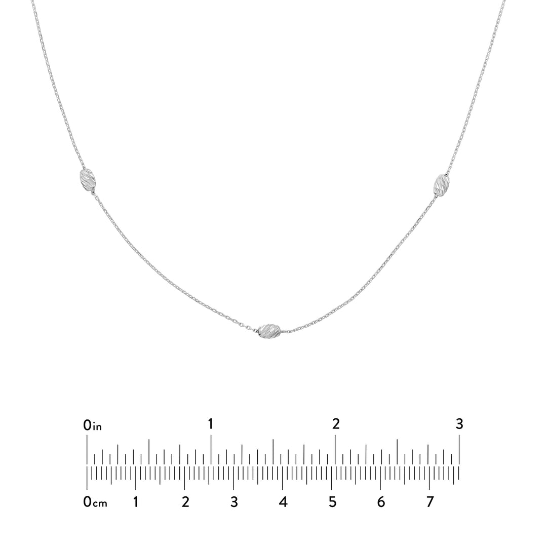 Moon Cut Bead Stations Adjustable Necklace