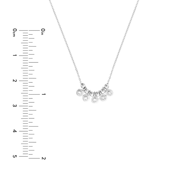 Mini Diamond Bezel and Bead Necklace