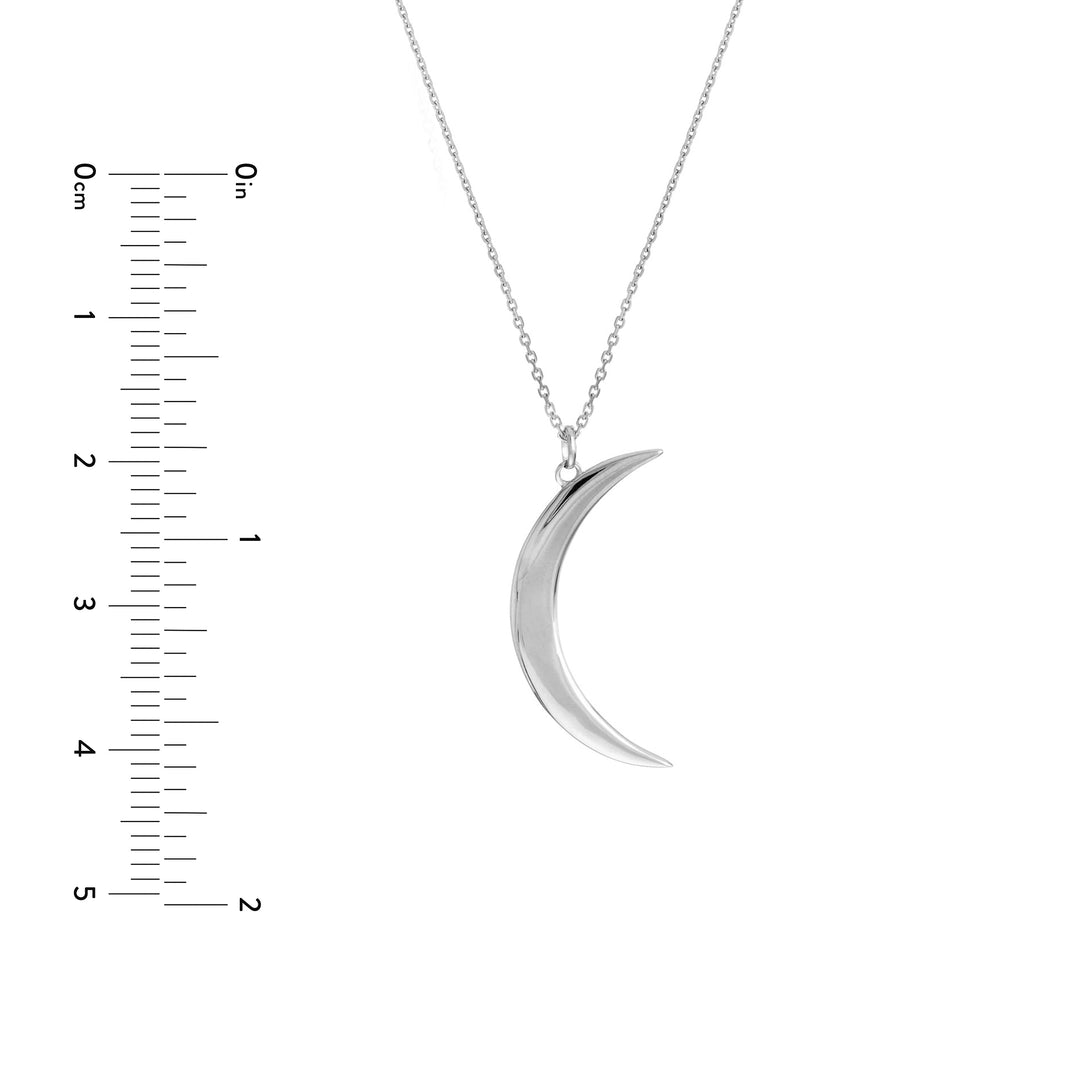 Large Crescent Moon Pendant Necklace