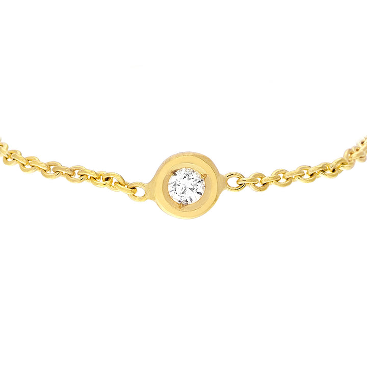 3pt Diamond Bezel Chain Ring with Sizing Bar