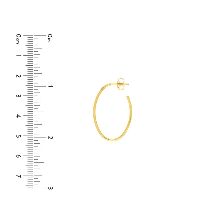 28mm x 19.5mm Oval Post Hoop Earrings