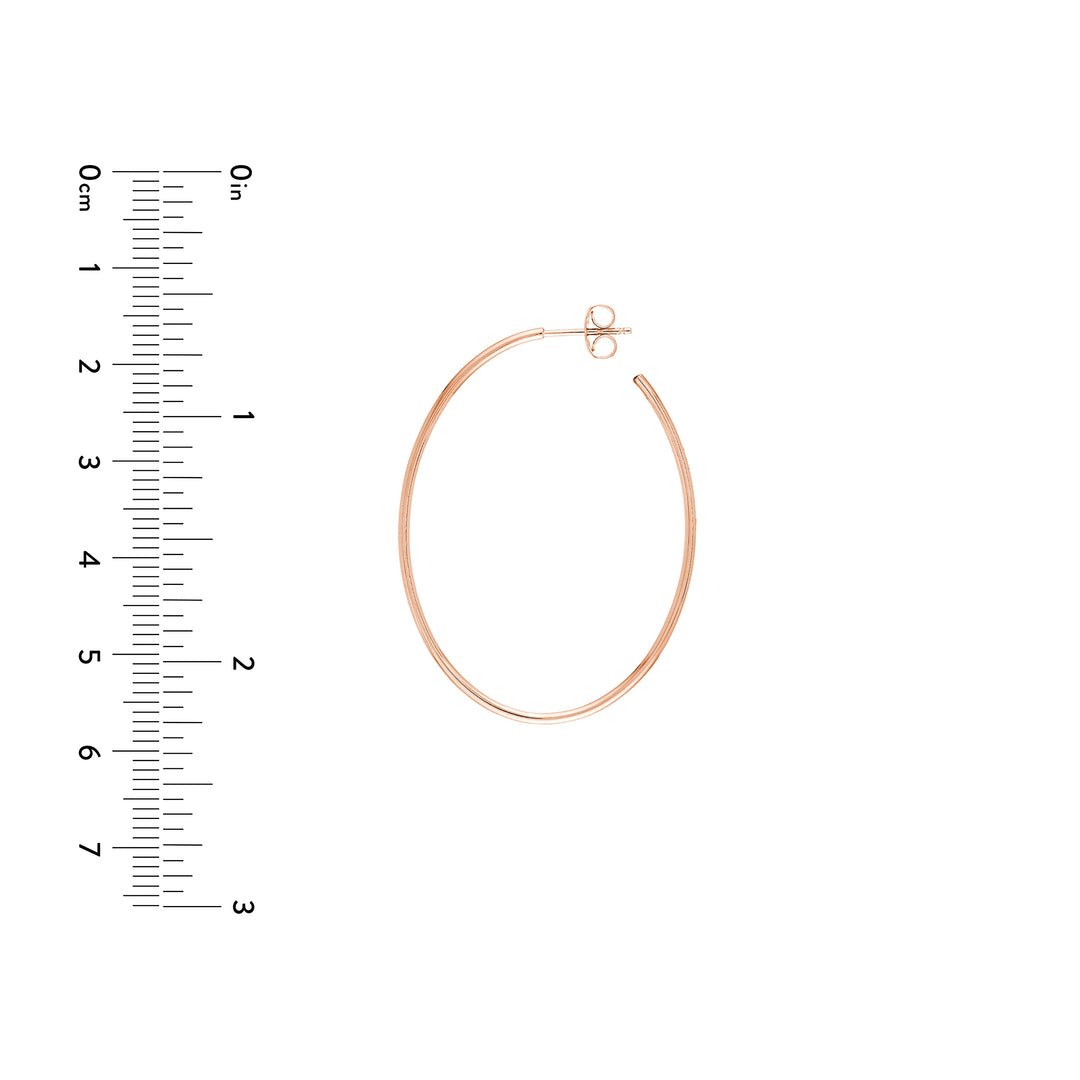 41.50mm x 31.50mm Thin Oval Post Hoop Earrings