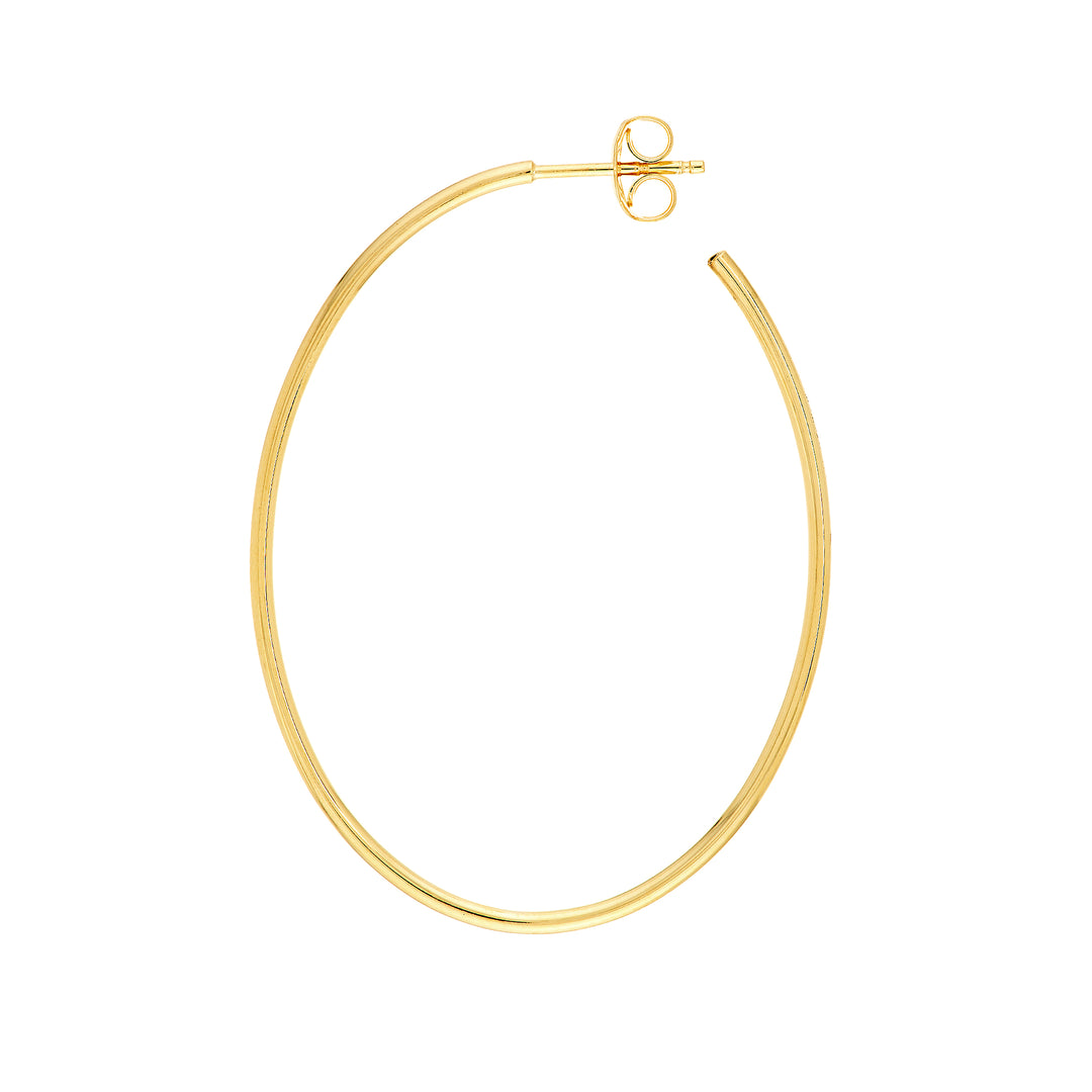 41.50mm x 31.50mm Thin Oval Post Hoop Earrings