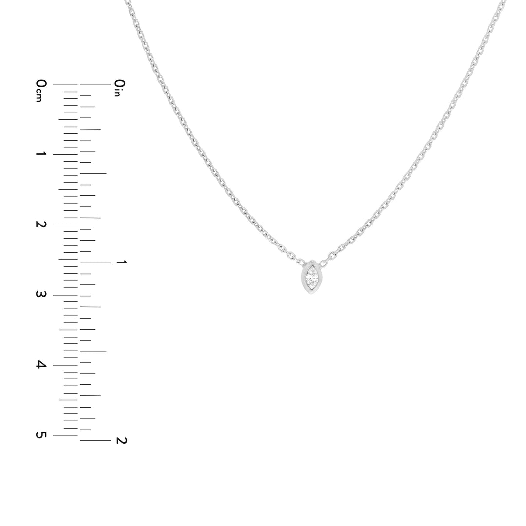 Mini Marquise Diamond Bezel Drop Necklace