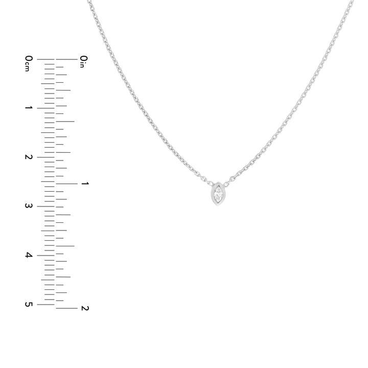 Mini Marquise Diamond Bezel Drop Necklace