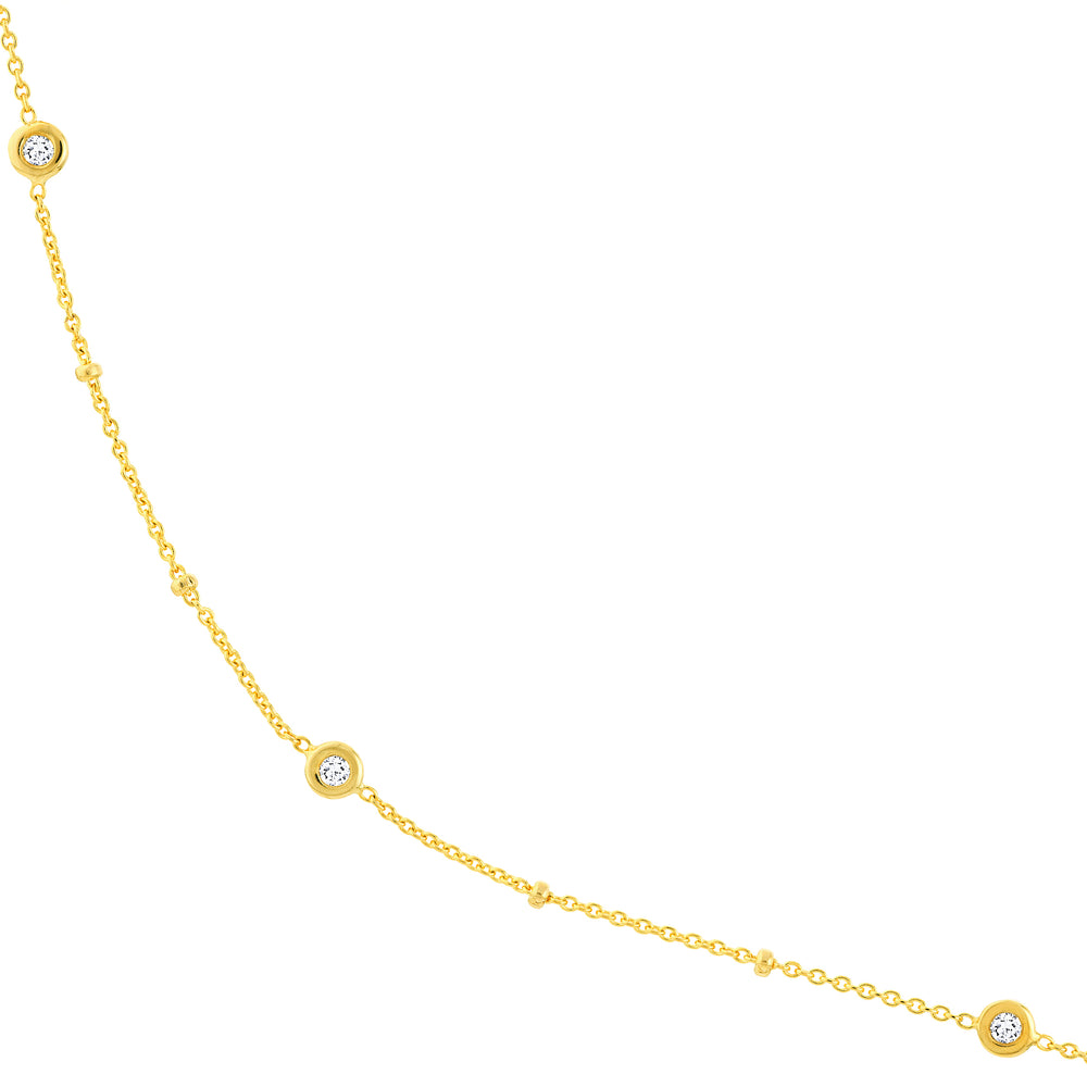 Diamond Bezels and Beads Necklace