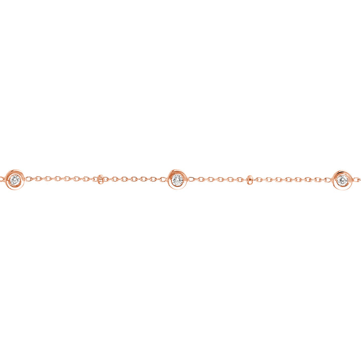 Diamond Bezels and Beads Bracelet